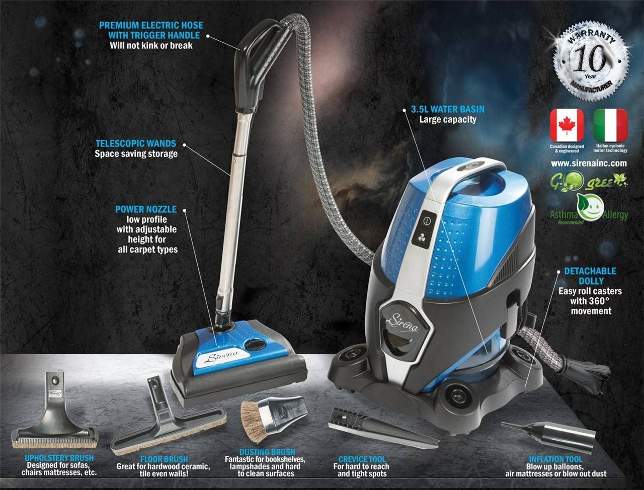 Sirena WATER BASED Vacuum Cleaner 2 speed w/ Fragrance & Ocean Breeze Deodorizer eBay