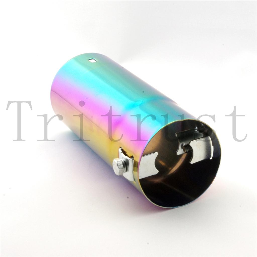 Car Rainbow Color EXHAUST Tail Muffler Tip Pipe Fit diameter 1 1/4" TO
