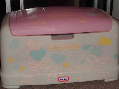 personalised toy box pink