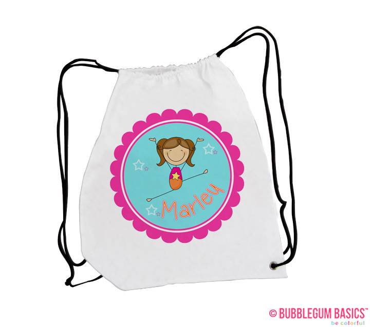 Girls Gymnastics BACKPACK Gymnast Bag Gym Class Personalized Drawstring