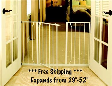 NEW EZ Open Extra Wide Metal Indoor Gate Adjustable 29 52 Baby Dog Pet ...