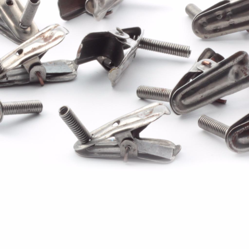 (10) vintage Bohemian silver metal Christmas tree ornament clips