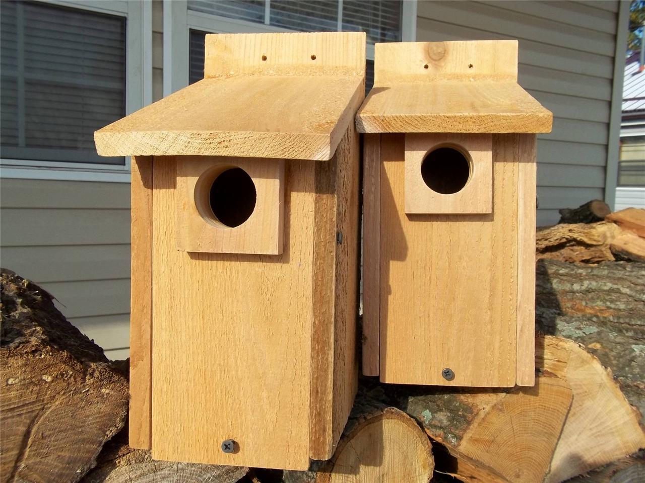 Bluebird Cedar Nesting Birdhouses with Predator Guards eBay