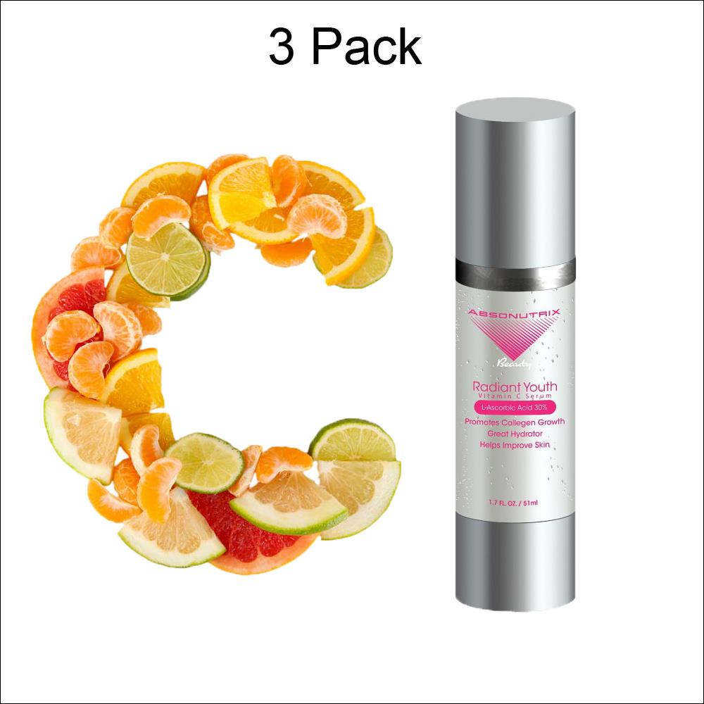3 x 51ml VITAMIN C SERUM LAscorbic Acid + Hyaluronic Acid ANTIAGING
