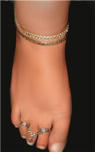 connected toe fetish sterling rings double silver