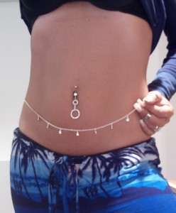 Back front ROLO SILVER sep Belly chain Star charm