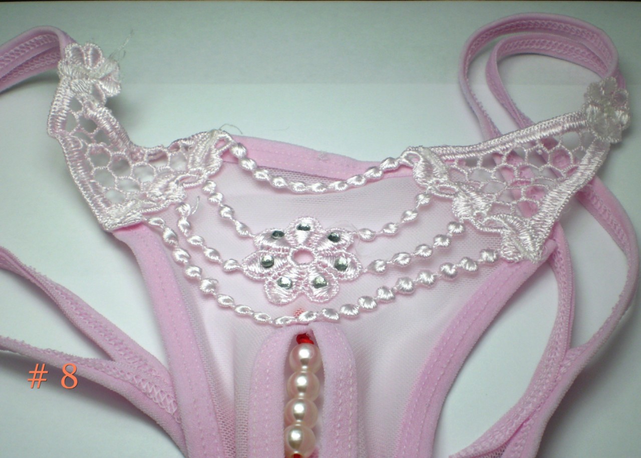 Bead Tease HER stroker embroidered Panties pearl Thong