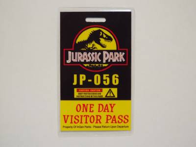 Jurassic Park ID Badge (One Day Visitor Pass) Great For Costume Prop | eBay