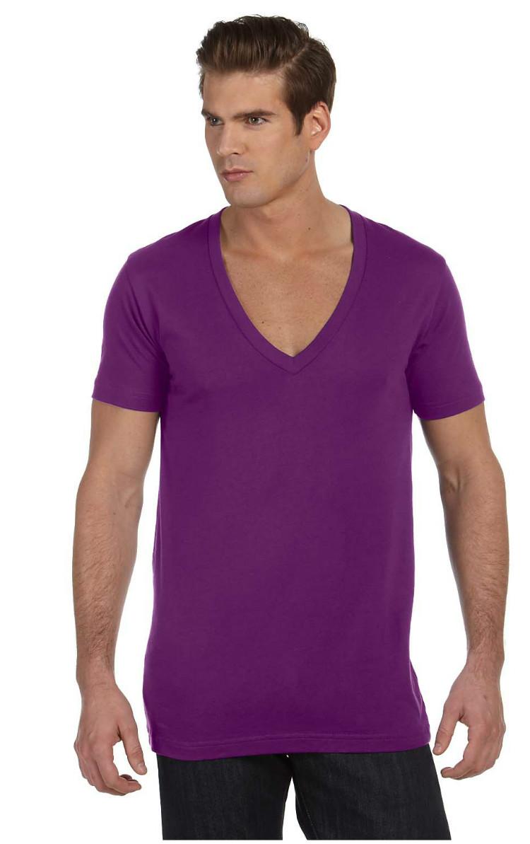 Bella Canvas Men S Unisex Jersey Short Sleeve Deep V Neck T Shirt Xs