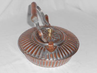 Copper Tea Kettle Ridged Exterior 2 Piece Body Unique ...