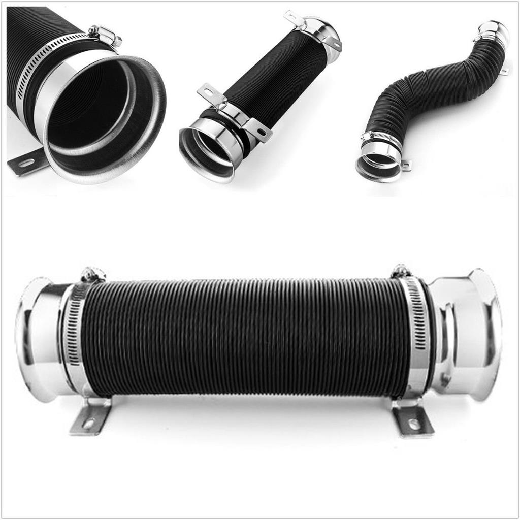 Universal Silver 3inch Multi Flexible Adjustable Air Intake Pipe Hose