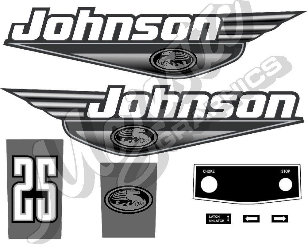 JOHNSON 25hp OUTBOARD DECAL SET OUTBOARD DECALS eBay