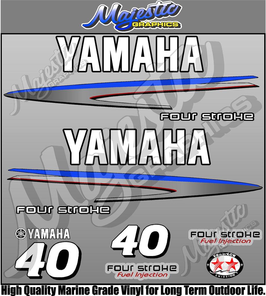YAMAHA 40hp FOURSTROKE OUTBOARD DECALS eBay