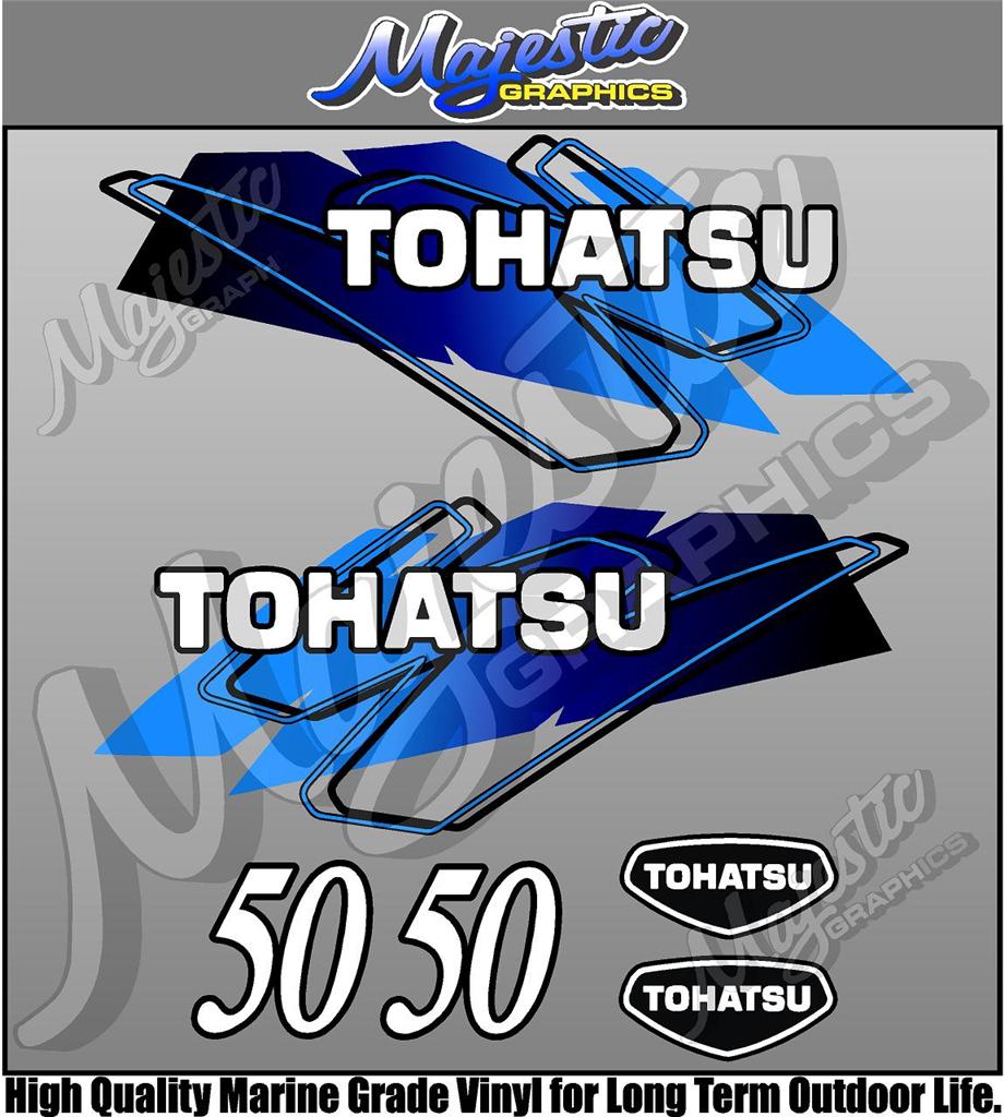 TOHATSU 50hp BLUE OUTBOARD DECALS eBay