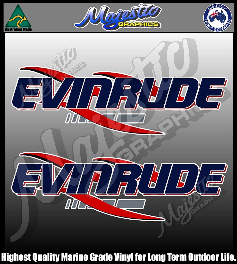 EVINRUDE 430mm x 145mm X 2 OUTBOARD DECALS eBay
