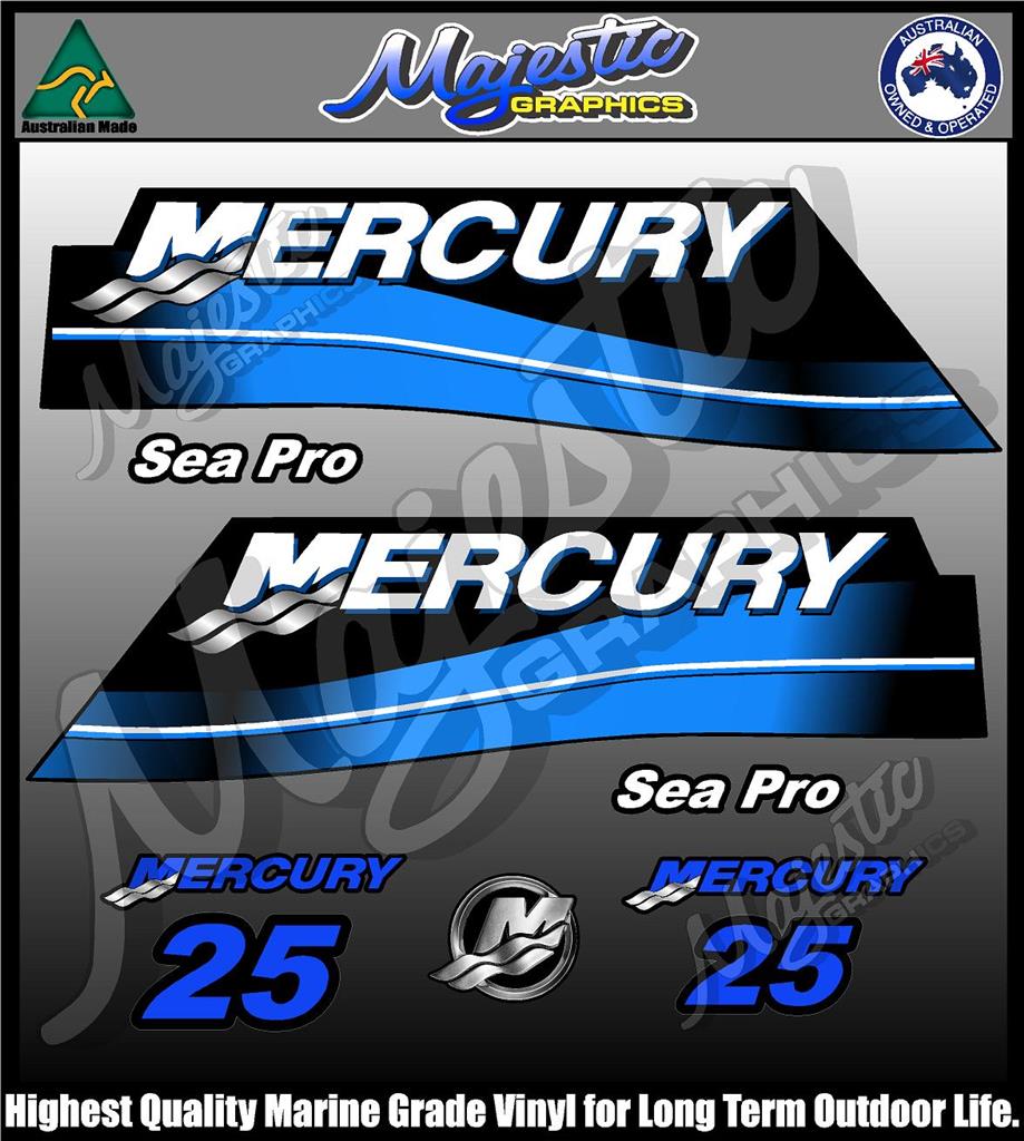 MERCURY 25hp SEAPRO DECAL SET OUTBOARD DECALS