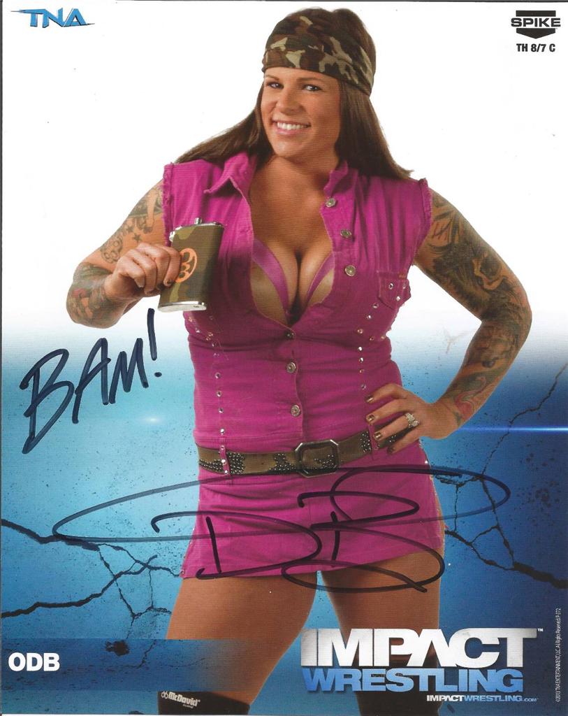 HAND SIGNED 8x10 PHOTO From TNA IMPACT KNOCKOUT ODB Signed.