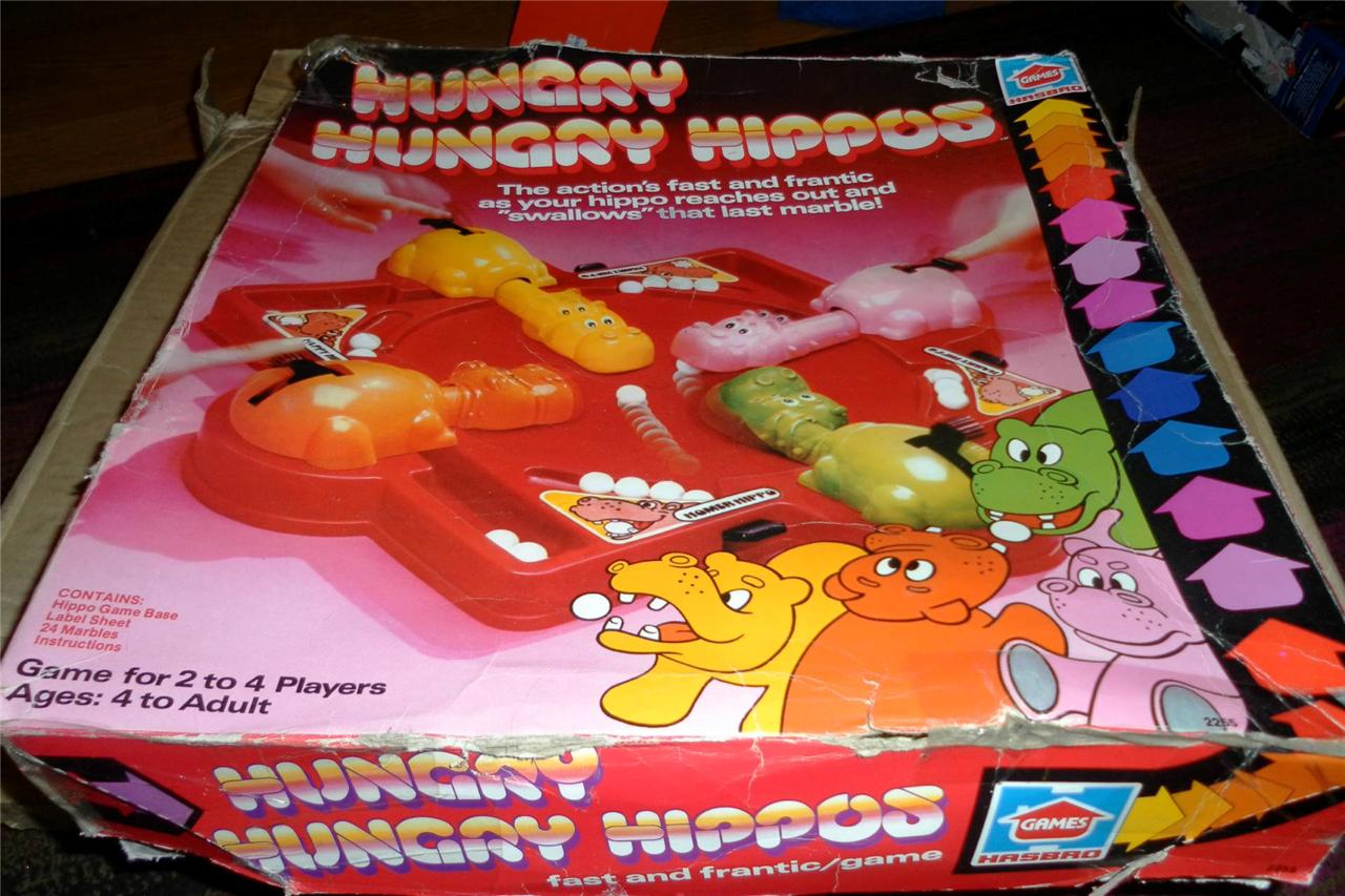 vintage 1978 Hasbro Games Hungry Hungry Hippos Complete w/instructions ...