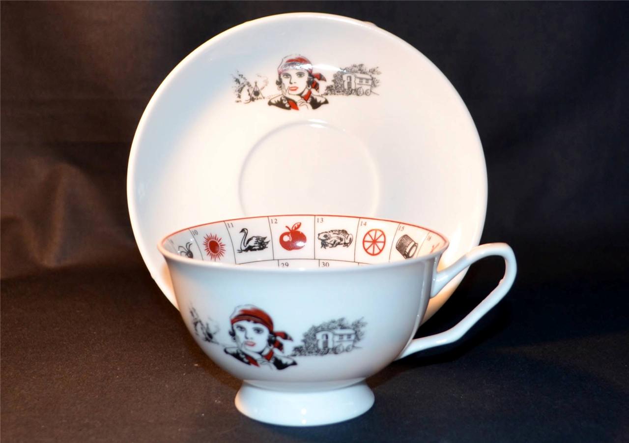 Rare Old Romany Fortune Teller's Cup & Saucer. Porcelain. Tea leaf reading. eBay