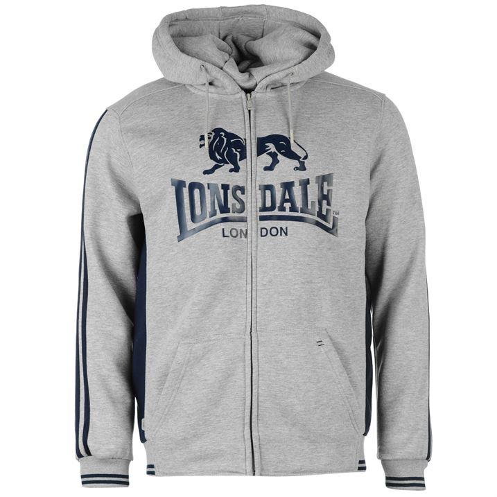 Lonsdale 2 Stripe Zipped Hoodie Mens Hoody Fleece Boxing ~All sizes S- XXXXL | eBay