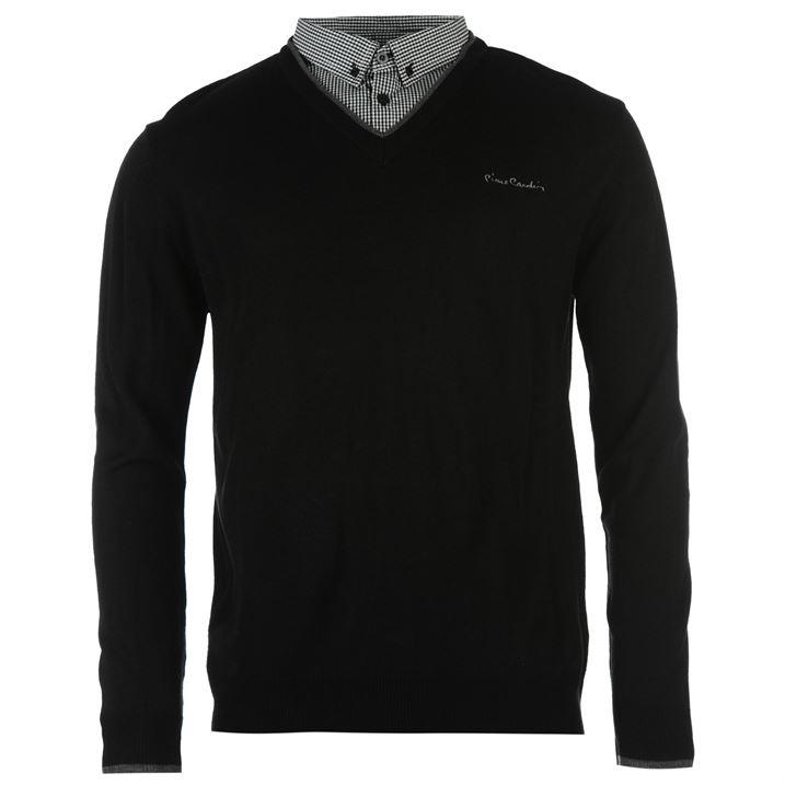 mens jumpers with mock shirts