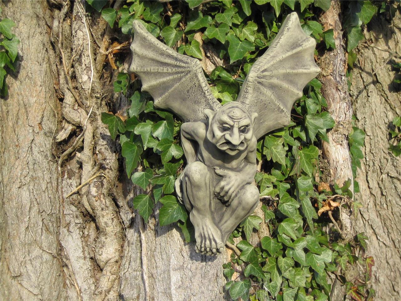 gargoyle wall plaque stone garden ornament eBay