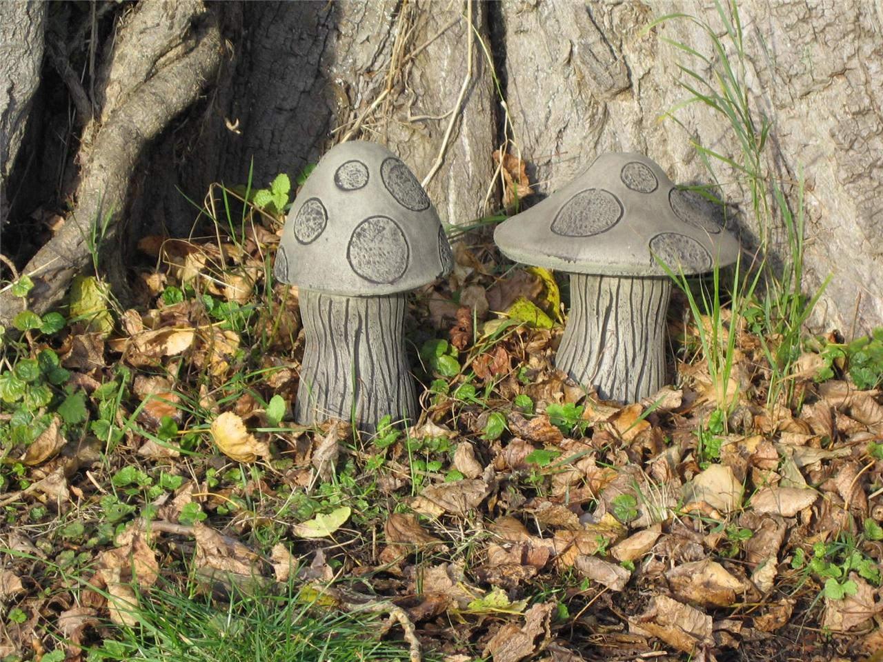 Two mushrooms stone garden ornament eBay