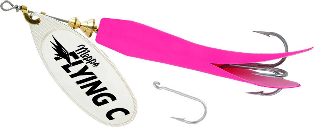 Red Latex Single Hook Flying C Lure with Yellow Inners 15g X3 Silver Blade 