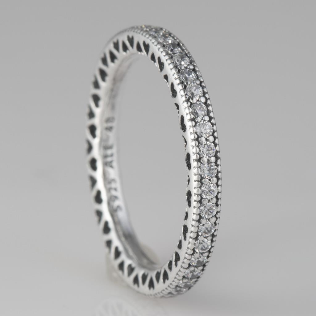 Authentic Genuine Pandora Hearts Of Pandora Silver Stackable Ring 190963CZ eBay