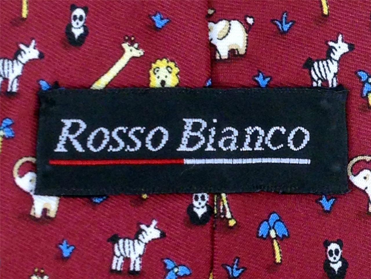 Rosso Bianco Tie Many Animal On Red Theme Novelty Repeat Silk Necktie Incredibleties Com