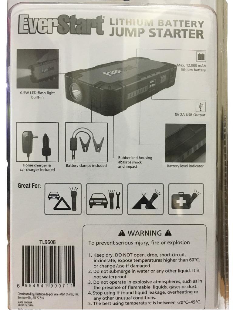 EverStart TL9608 12000 mAh Lithium Battery Multi-Function Jump Starter