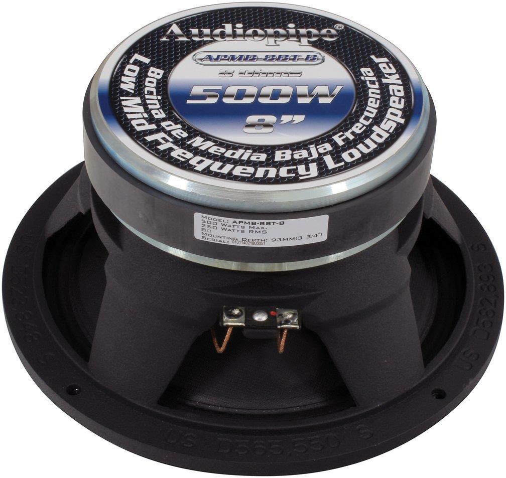 Audiopipe APMB8BTB 8" 500 W Max Stereo LowMid Frequency Car Audio