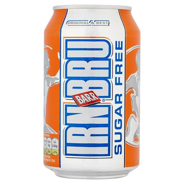 Pack of 24 Barr American Soft Fizzy Sparkling Drinks Cans 330 ml each