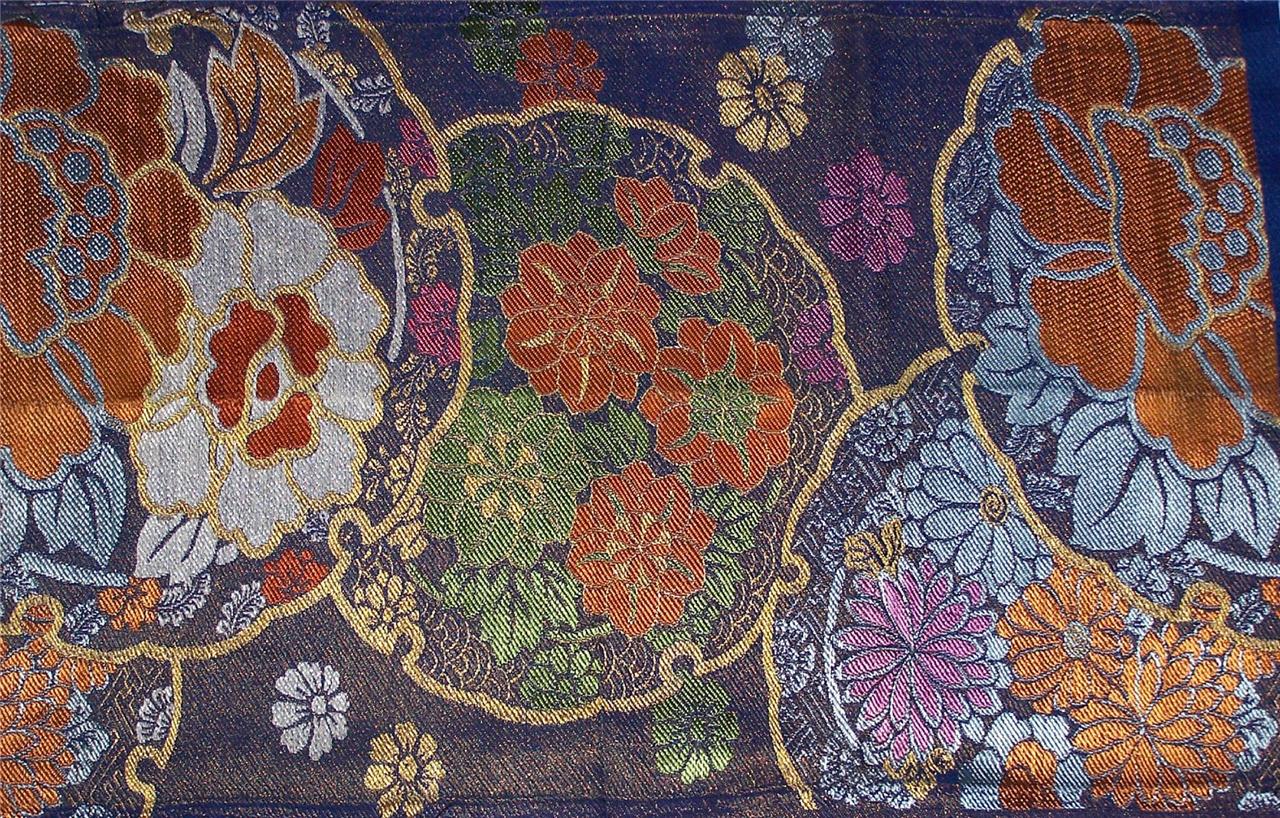 Vintage Japanese Kimono Nagoya Obi Fabric - 1930's Silk 51cm x 33cm (20