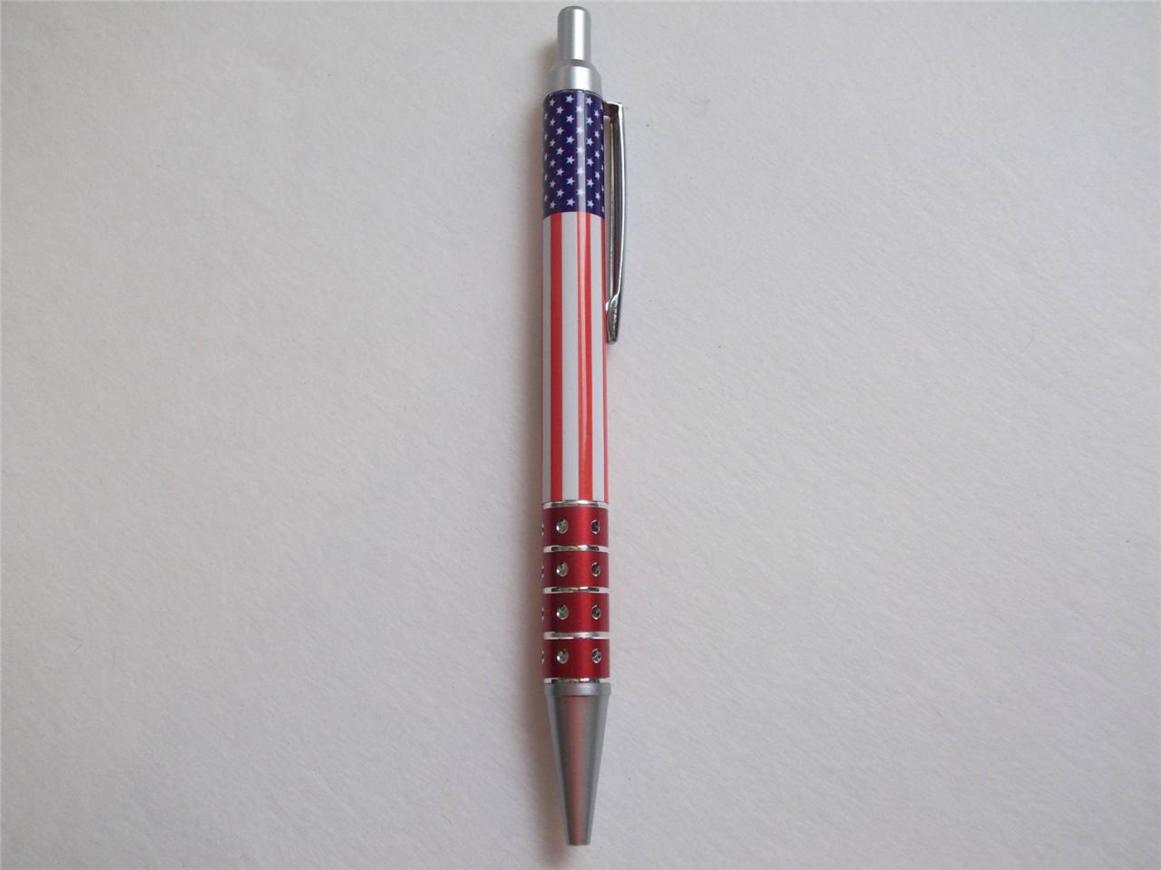 2pc USA Writing Pens Ball Point US American Flag Patriot Pen America States
