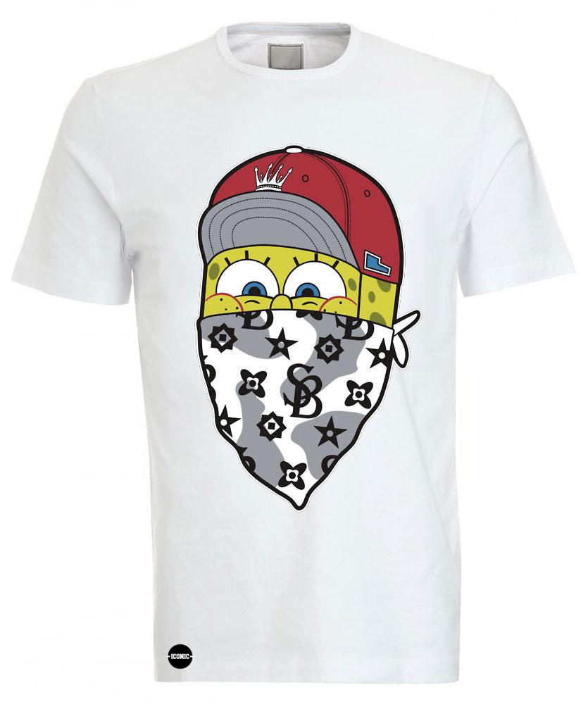 Iconic Spongebob Gangster Cartoon Crew Neck Tee T-shirt ...