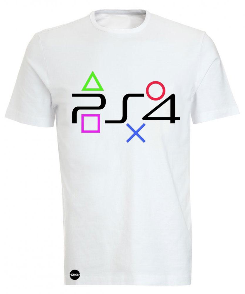 PS4 Playstation 4 Gamer Geek Cartoon Ras du Cou Tee T shirt iconique