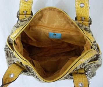 Kathy Van Zeeland Shoulder Bag Purse Brown Multi-Color Handbag Womens