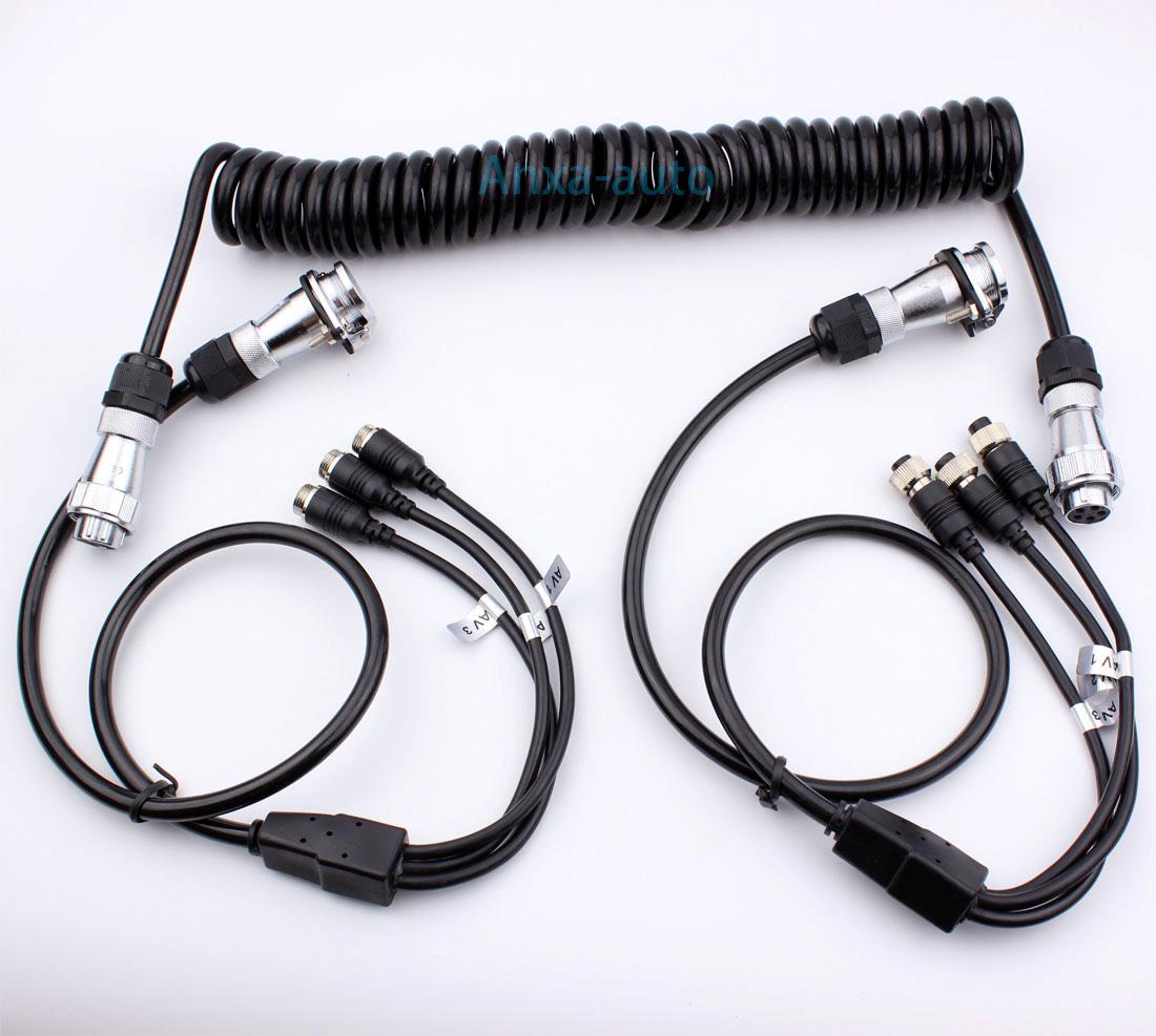 BACKUP CAMERA TRAILER CABLE CONNECTOR RECEPTACLE KIT 3AV INPUT FOR