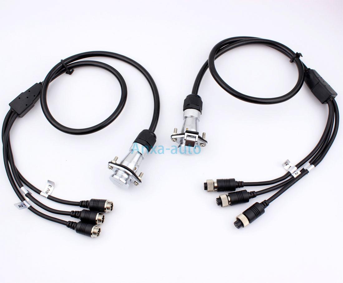 BACKUP CAMERA TRAILER CABLE CONNECTOR RECEPTACLE KIT 3AV INPUT FOR CARAVANS