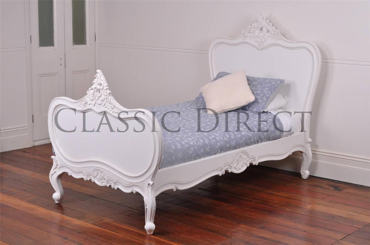 Bed KingSingle French Provincial Antique White Reproduction SRP 1500