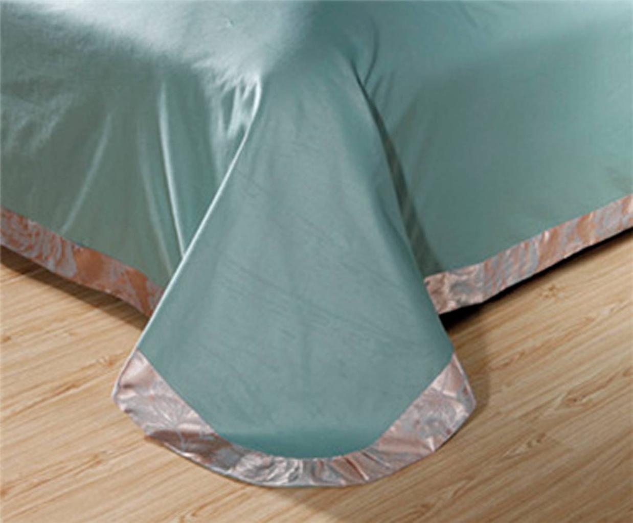 Regal Luxury Cotton Blend Sateen Duvet Bedding Set 4 PCs Queen Teal