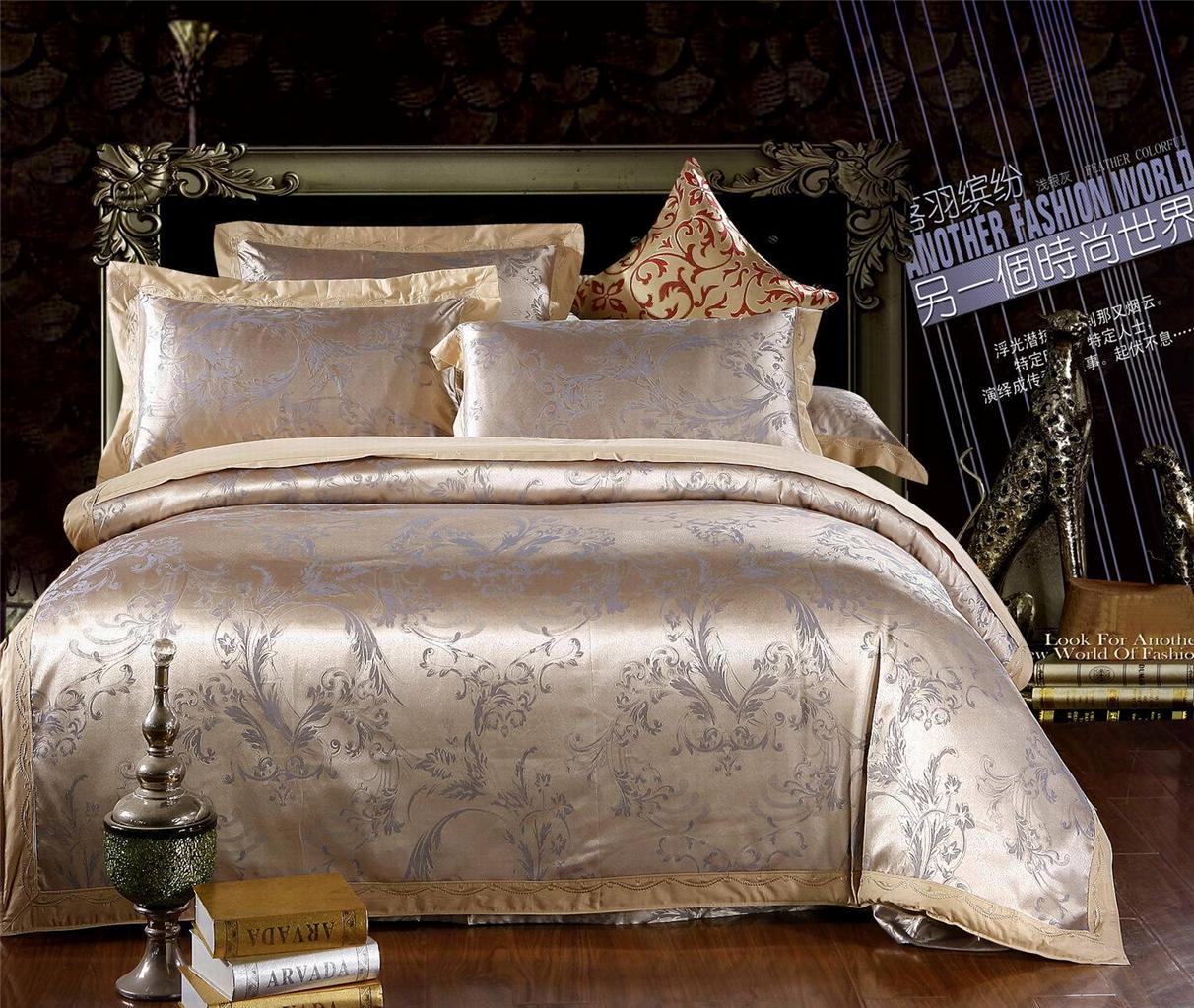 Regal Luxury Cotton Blend Sateen Duvet Bedding Set 4 PCs Queen Gold Fly Pheonix eBay