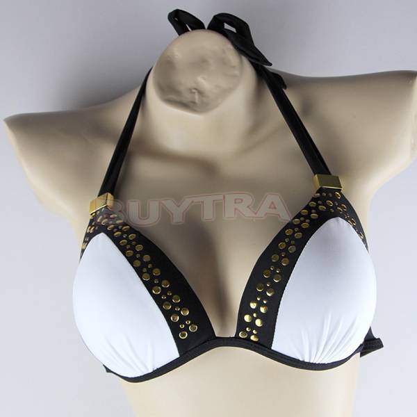 Women's rivet Bikini Pushup Padded Bra black white bikinis Push Up swimwear eBay