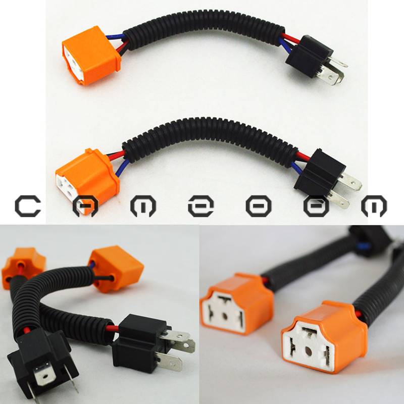 H4 9003 Ceramic Wire Wiring Harness Headlight Extension Socket