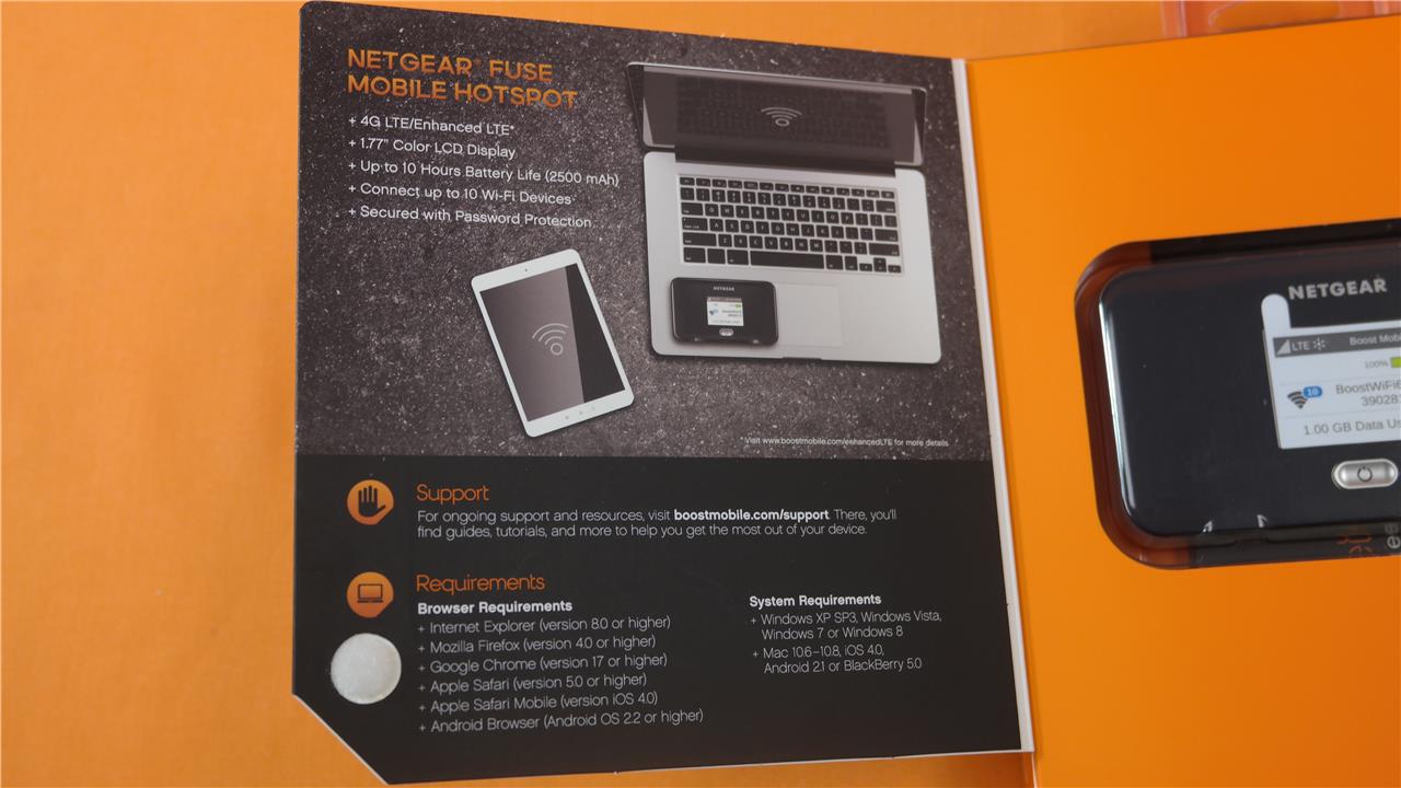 Netgear Fuse Mobile Hotspot ( Boost Mobile ) NTGR779 Black 4G LTE WiFi