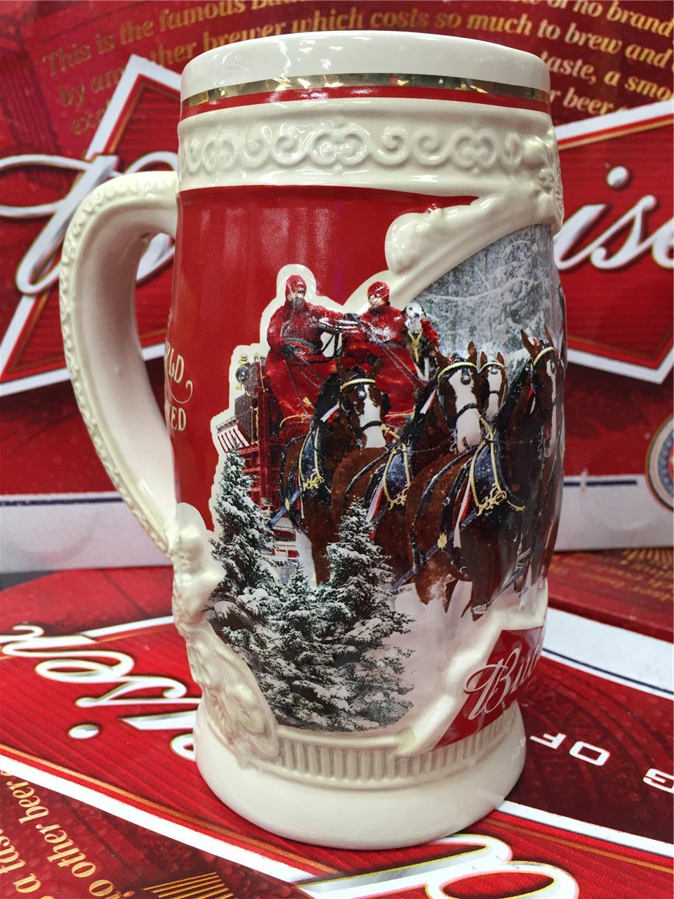 2015 Budweiser Holiday Stein Christmas Beer Mug 25th Aniversary