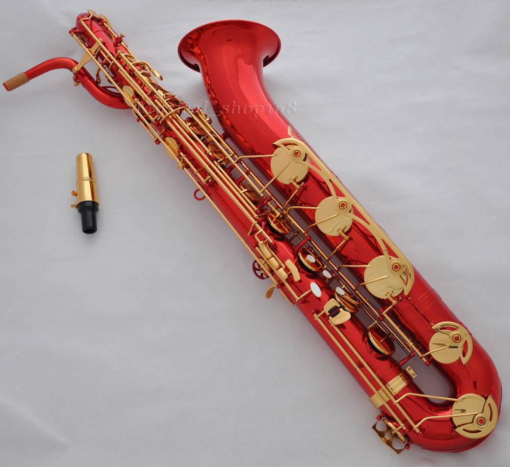 Professional Red Dragon Eb baritone saxophone Low A High F sax with