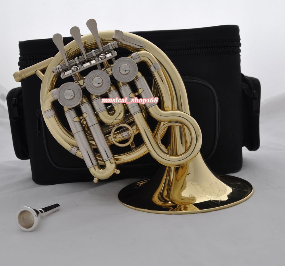 Top new gold Bb mini french horn piccolo french with mouthpiece case eBay