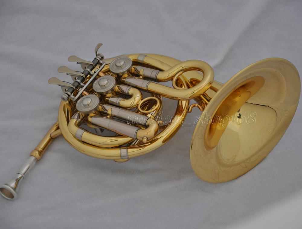 Top new gold Bb mini french horn piccolo french with mouthpiece case eBay